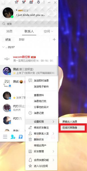 qq对其隐身是什么意思
