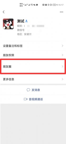 仅聊天对方看到的界面