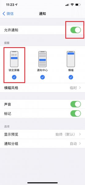 苹果微信收不到消息提醒打开才能看到