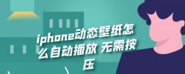 iphone动态壁纸怎么自动播放 无需按压