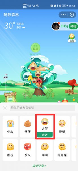 蚂蚁森林偷能量有表情怎么设置