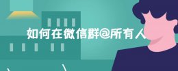 如何在微信群@所有人 微信怎么@群所有人?