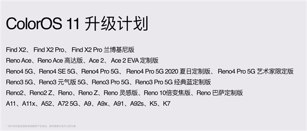 coloros11升级名单以及日期详细介绍