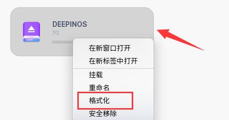 deepinu盘格式化方法