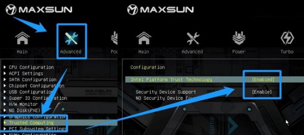 安装win11 bios设置方法