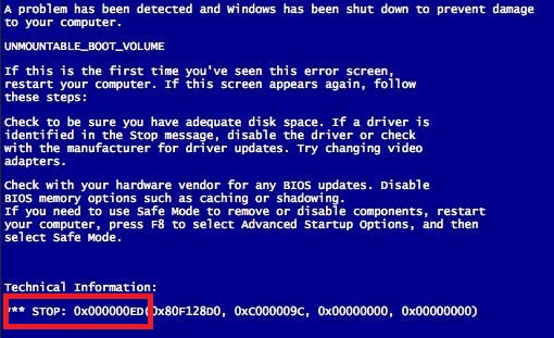 0x0000000ed蓝屏的解决教程