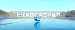 干净的浏览器推荐 比较纯净的浏览器推荐