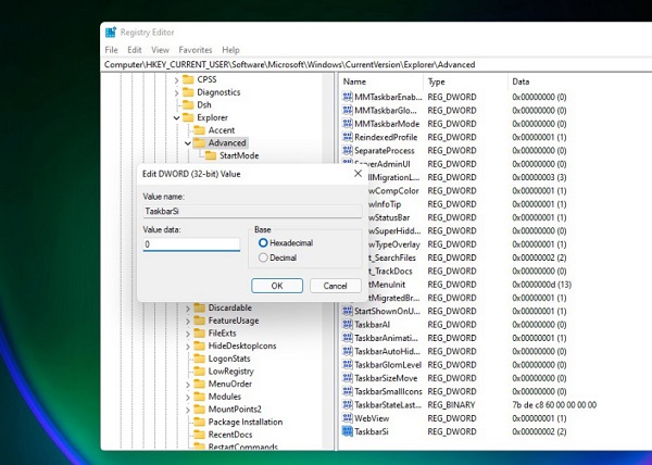 win11任务栏大小设置教程