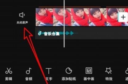剪映去掉原视频中的声音方法