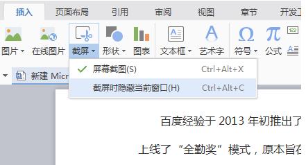 Word截图的教程须知