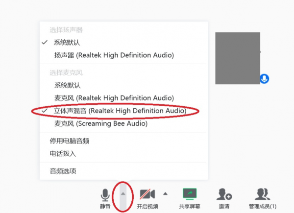 腾讯会议视频共享屏幕音频没声音