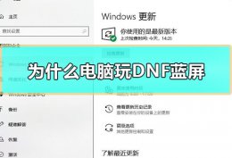 dnf进游戏蓝屏 为什么电脑玩DNF蓝屏