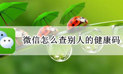 怎样用微信查健康码 微信怎么查别人的健康码