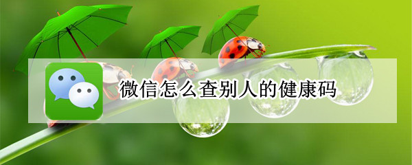 微信怎么查别人的健康码