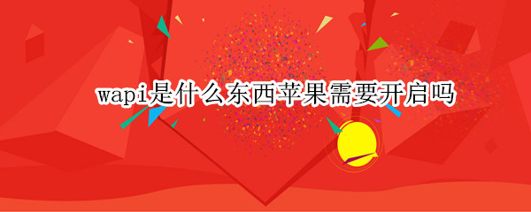 wapi是什么东西苹果需要开启吗