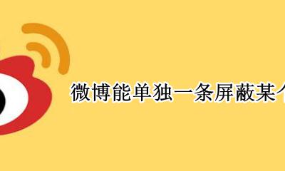 微博能单独一条屏蔽某个人吗 微博可以单条微博屏蔽某个人吗