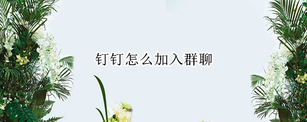 钉钉怎么加入群聊