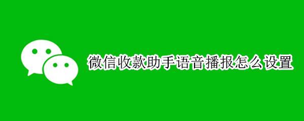 微信收款助手语音播报怎么设置