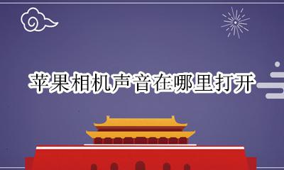 苹果相机声音在哪里打开 苹果原相机声音在哪里打开