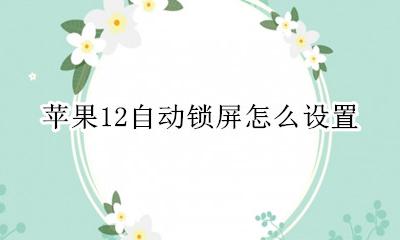 苹果12自动锁屏怎么设置 苹果12如何设置自动锁屏