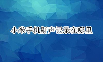 小米的鼾声检测在哪里 小米手机鼾声记录在哪里