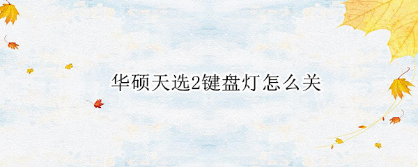 华硕天选2键盘灯怎么关