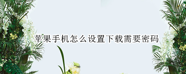 苹果手机怎么设置下载需要密码