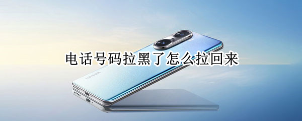 电话号码拉黑了怎么拉回来