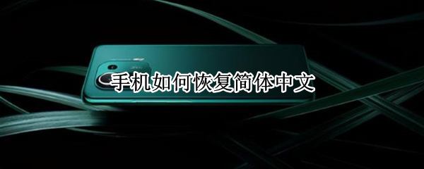 手机如何恢复简体中文