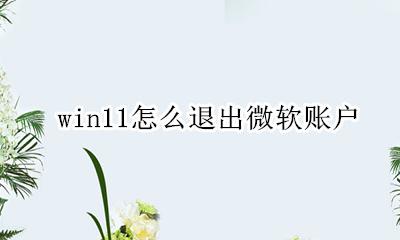 微软账户如何退出 win11怎么退出微软账户