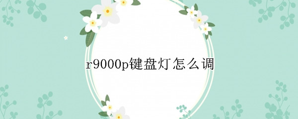 r9000p键盘灯怎么调