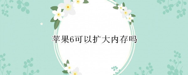 苹果6可以扩大内存吗