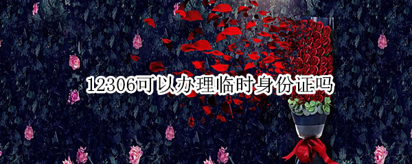 12306可以办理临时身份证吗