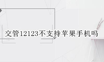 交管12123不支持苹果手机吗 苹果手机下载交管12123为什么不能用