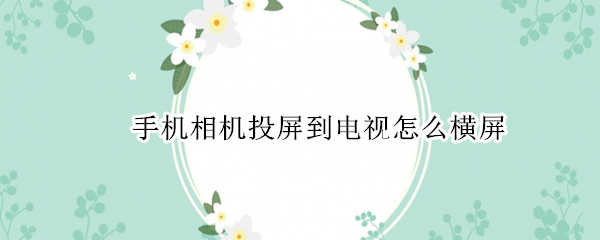 手机相机投屏到电视怎么横屏