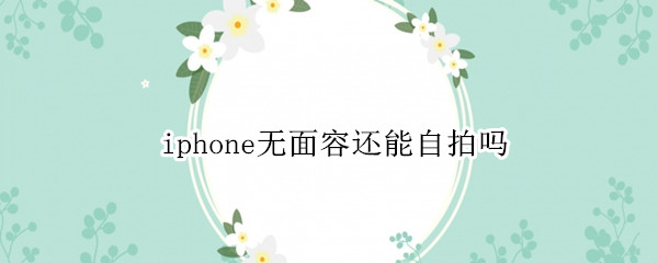 iphone无面容还能自拍吗