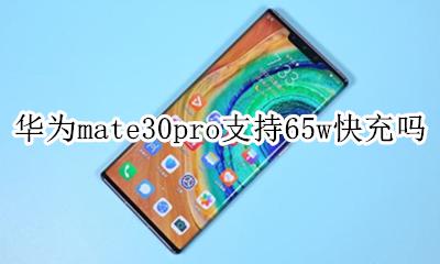 华为mate30pro支持65w快充吗 华为mate30pro支持30w快充吗