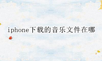 iphone下载的音乐文件在哪 iphone音乐下载的歌曲在哪里