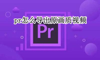 pr怎么导出原画质视频 pr2020怎么导出原画质视频