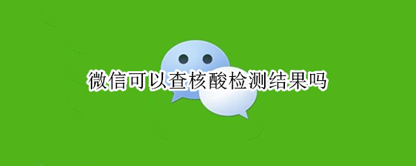 微信可以查核酸检测结果吗