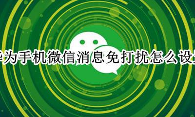 华为手机微信消息免打扰怎么设置 华为微信设置免打扰怎么还会提示