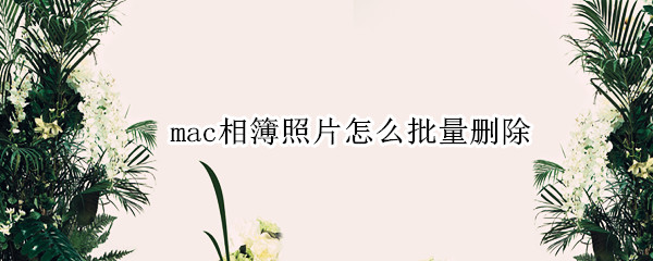 mac相簿照片怎么批量删除
