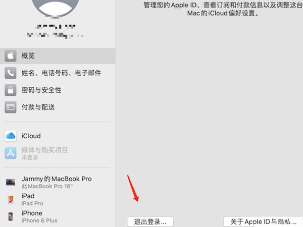 mac怎么退出apple id