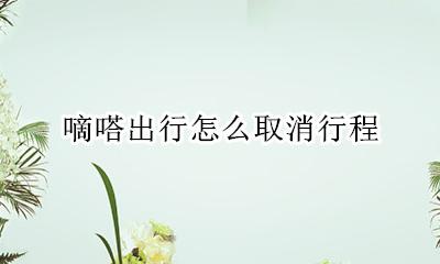 嘀嗒上怎么取消行程 嘀嗒出行怎么取消行程