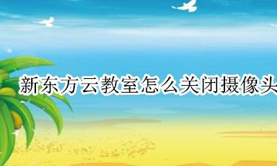 新东方云教室怎么关闭摄像头 新东方云课堂怎么关闭摄像头手机端