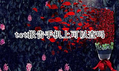 tct报告手机上可以查吗 tct报告手机上可以查结果吗