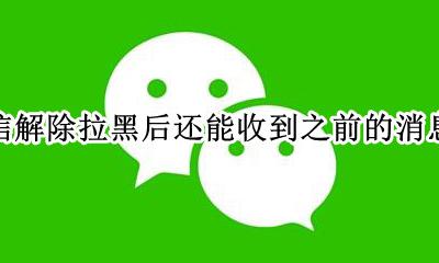 微信解除拉黑后还能收到之前的消息吗 微信拉黑后解除可以看到发过来的信息