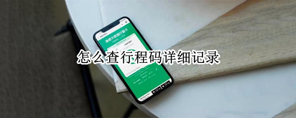 怎么查行程码详细记录