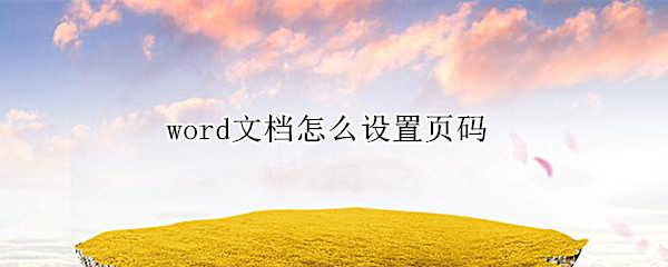word文档怎么设置页码