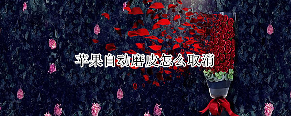 苹果自动磨皮怎么取消